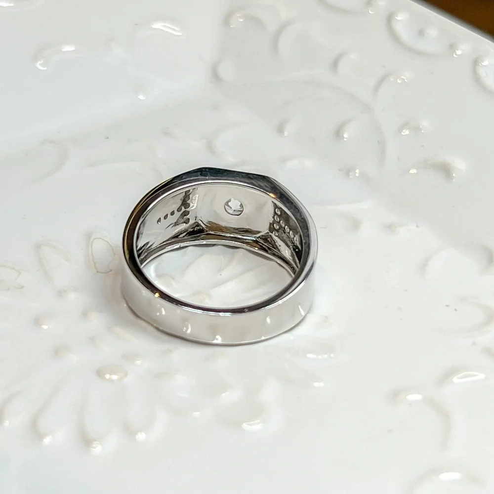 Sterling silver thick ring with stone for men and women - Picture 5 of 9